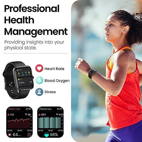 TOZO S3 Smart Watch (Answer/Make Call) Bluetooth Fitness Tracker with Heart Rate, Blood Oxygen Monitor, Sleep Monitor IP68 Waterproof 1.83-inch HD Color for Men Women Compatible iPhone & Android - 4