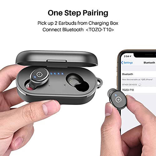 TOZO T10 (Classic Edition) Bluetooth 5.3 Wireless Earbuds with Wireless Charging Case IPX8 Waterproof Stereo Headphones in Ear Built in Mic Headset Premium Sound with Deep Bass, 32 Preset EQs via APP - 14