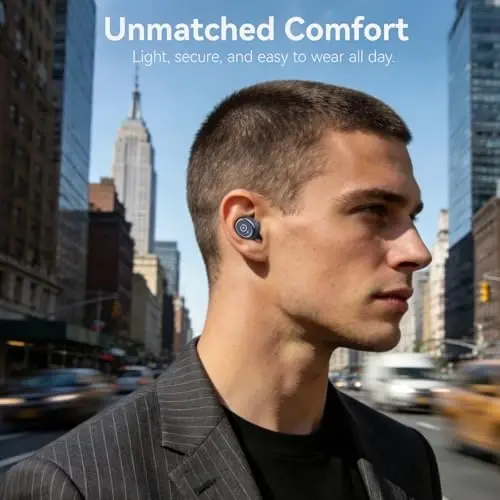 TOZO T10 (Ergonomic Edition) Wireless Earbuds, Bluetooth 5.3 Headphones, App Customize EQ, Ergonomic Design, 55H Playtime, Wireless Charging Case, IPX8 Waterproof Sound in-Ear Headset, 2024 New Version - 3