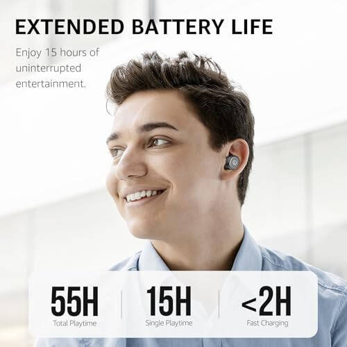 TOZO T10 (Ergonomic Edition) Wireless Earbuds Bluetooth 5.3 Headphones, App Customize EQ, Ergonomic Design, 55H Playtime, Wireless Charging Case, IPX8 Waterproof Sound in-Ear Headset, 2024 New Version - 3