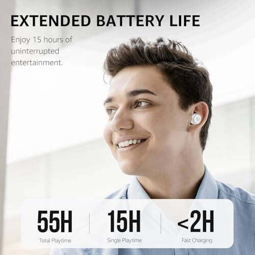 TOZO T10 (Ergonomik Nashr) Simsiz Quloqchinlar Bluetooth 5.3, Ilova Orqali Sozlashtiriladigan EQ, Ergonomik Dizayn, 55 soat Davom Etish Vaqti, Simsiz Zaryadlash Qutisi, IPX8 Su o'tkazmaydigan Quloq ichidagi Quloqchin, 2024-yilgi Yangi Nashr - 3