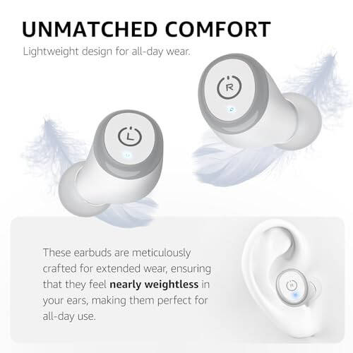 TOZO T10 (Ergonomik Nashr) Simsiz Quloqchinlar Bluetooth 5.3, Ilova Orqali Sozlashtiriladigan EQ, Ergonomik Dizayn, 55 soat Davom Etish Vaqti, Simsiz Zaryadlash Qutisi, IPX8 Su o'tkazmaydigan Quloq ichidagi Quloqchin, 2024-yilgi Yangi Nashr - 4