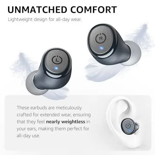 TOZO T10 (Ergonomik Nashr) Simsiz Quloqchinlar, Bluetooth 5.3, Ilova orqali Sozlashtirilgan EQ, Ergonomik Dizayn, 55 soat o'ynash vaqti, Simsiz Zaryadlash Korpusi, IPX8 Su o'tkazmaydigan Quloq ichiga Quloqchin, 2024 Yilgi Yangi Nashr - 4