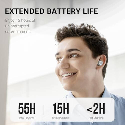 TOZO T10 (Ergonomic Edition) Wireless Earbuds Bluetooth 5.3 Headphones, App Customize EQ, Ergonomic Design, 55H Playtime, Wireless Charging Case, IPX8 Waterproof Sound in-Ear Headset, 2024 New Version - 5