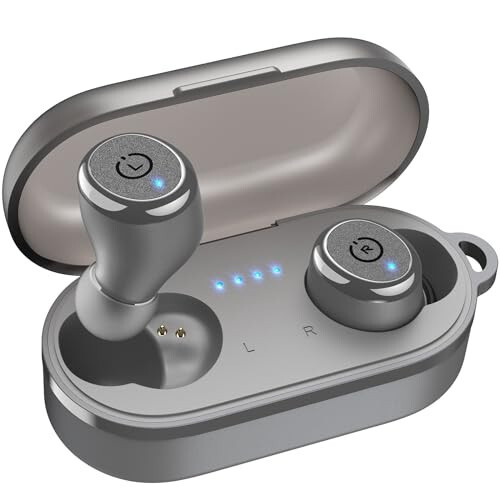 TOZO T10 (Klassik Nashr) Bluetooth 5.3 Simsiz Quloqchinlar Simsiz Zaryad Qutusi IPX8 Su o'tkazmaydigan Stereo Quloqchin Quloq ichiga O'rnatilgan Mikrofon Quloqchin Premium Ovoz Chuqur Bass Sport Uchun Kulrang - TOZO (1)