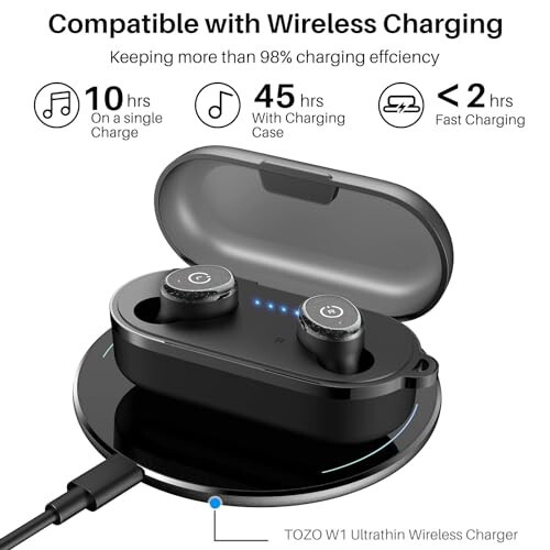 TOZO T10 (Classic Edition) Bluetooth 5.3 Wireless Earbuds with Wireless Charging Case IPX8 Waterproof Stereo Headphones in Ear Built in Mic Headset Premium Sound with Deep Bass, 32 Preset EQs via APP - 9