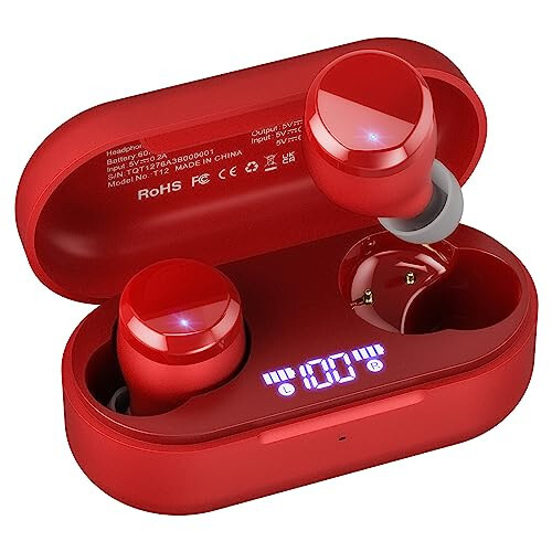 TOZO T12 (Compact Ergonomic Edition) Wireless Earbuds Bluetooth 5.3 Headphones, Call ENC Noise Cancelling Mic, 55Hrs Playtime App Customize EQ IPX8 Waterproof LED Digital Display Premium Sound Headset - 7