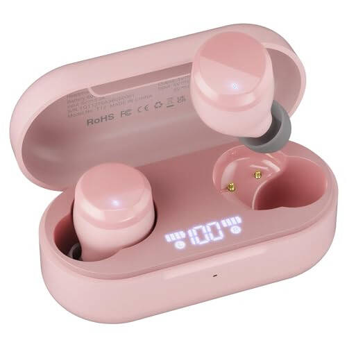 TOZO T12 (Compact Ergonomic Edition) Wireless Earbuds Bluetooth 5.3 Headphones, Call ENC Noise Cancelling Mic, 55Hrs Playtime App Customize EQ IPX8 Waterproof LED Digital Display Premium Sound Headset - 7