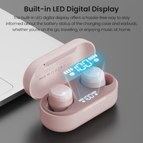 TOZO T12 (Compact Ergonomic Edition) Wireless Earbuds Bluetooth 5.3 Headphones, Call ENC Noise Cancelling Mic, 55Hrs Playtime App Customize EQ IPX8 Waterproof LED Digital Display Premium Sound Headset - 8