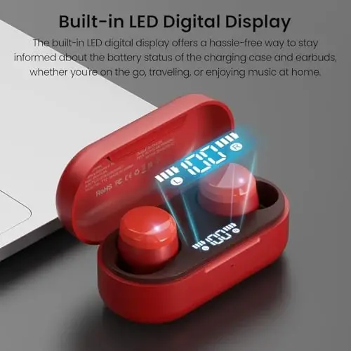 TOZO T12 Wireless Earbuds Bluetooth 5.3 Headphones, Call ENC Noise Cancelling Mic, 55Hrs Playtime App Customize EQ IPX8 Waterproof LED Digital Display Premium Sound Headset - 2