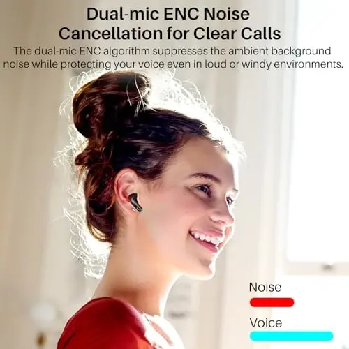 TOZO T20 Wireless Earbuds Bluetooth Headphones 48.5 Hrs Playtime with LED Digital Display, IPX8 Waterproof, Dual Mic Call Noise Cancelling 10mm Broad Range Speakers, 2025 Version - 2