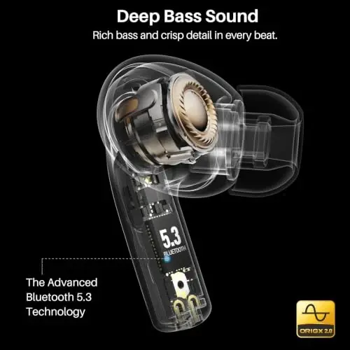 TOZO T20 Wireless Earbuds Bluetooth Headphones 48.5 Hrs Playtime with LED Digital Display, IPX8 Waterproof, Dual Mic Call Noise Cancelling 10mm Broad Range Speakers, 2025 Version - 3