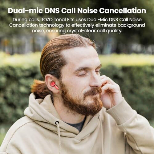 TOZO T21 Simsiz Quloqchinlar, 5.3 Bluetooth Quloqchin, Ikkita Mikrofonli Shovqinni Bekitish, Quloq Ichiga, IPX8 Su O'tkazmaydigan, 44 soat Davom etadigan Stereo Ovoz, Quvvat Ko'rsatkichli Simsiz Zaryadlash Korpusi bilan, Qizil - 3