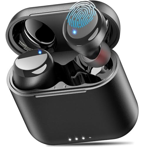 TOZO T6 (Ergonomik Sürüm) Kablosuz Kulaklıklar Bluetooth 5.3 Kulaklıklar, Ergonomik Tasarım Kulak İçi Kulaklık, 50 Saat Oynatma Süresi Kablosuz Şarj Çantası ile, Uygulama EQ Özelleştirilebilir, IPX8 Su Geçirmez, 2024 Versiyon - 1