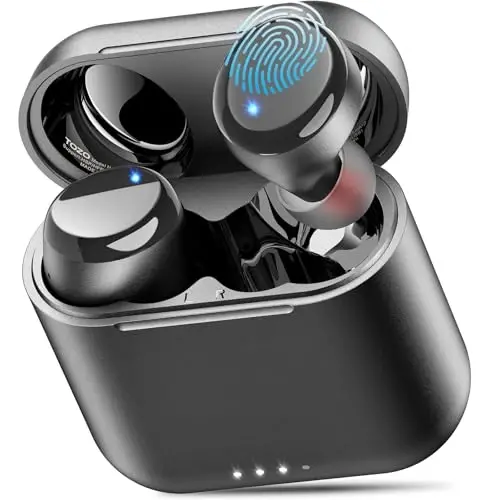 TOZO T6 (Klassik nashr) Haqiqi Simsiz Quloqchinlar Bluetooth 5.3 Quloqchinlar Simsiz Zaryadlash Qutisi bilan Teginish Boshqaruv IPX8 Suv o'tkazmaydigan Stereo Quloqchinlar Quloq ichidagi O'rnatilgan Mikrofon Quloqchin Premium chuqur bas Qora - 1