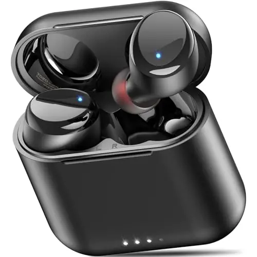 TOZO T6 Simsiz Quloqchinlar, Bluetooth Quloqchinlar, Quloqda Stereo Ovozli Eshitish Vositalari, 50 Soat Ijro Vaqti, AI Aniq Qo'ng'iroq, Simsiz Zaryadlash Qutisi, APP Sozlanishi EQlar, IPX8 Suvga chidamli Eshitish Vositalari - 5