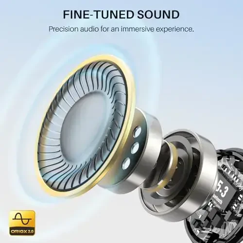 TOZO T6 Simsiz Quloqchinlar, Bluetooth Quloqchinlar, Quloqda Stereo Ovozli Eshitish Vositalari, 50 Soat Ijro Vaqti, AI Aniq Qo'ng'iroq, Simsiz Zaryadlash Qutisi, APP Sozlanishi EQlar, IPX8 Suvga chidamli Eshitish Vositalari 