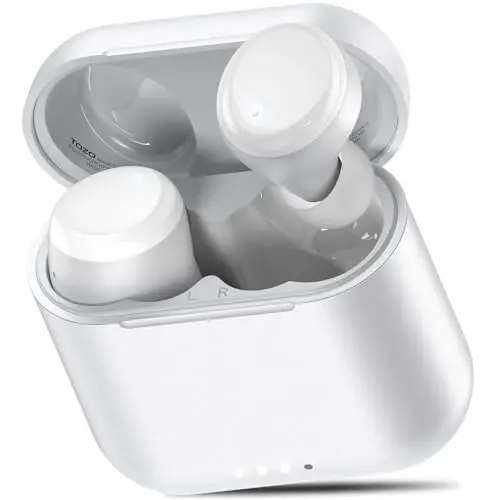 TOZO T6 Simsiz Quloqchinlar, IPX8 Suvga chidamli Quloqchinlar, Stereo Bass Ovoz Bluetooth 5.3 Quloqchinlar, Quloqda 50 soat O'yin Quloqchinlari, Simsiz Zaryadlash Qutisi, APP orqali 32 EQ sozlash - 1
