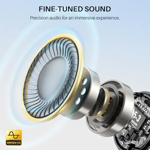 TOZO T6 Wireless Earbuds, Bluetooth Ear Buds, Stereo Sound in Ear Headphones, 50 Hours Playtime, AI Clear Call, Wireless Charging Case, APP Customizable EQs, IPX8 Waterproof Earphones - TOZO