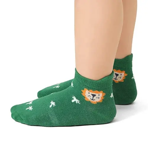 Tphon Non Slip Kids Toddler Socks with Grippers Baby 12 Pairs Anti Skid Socks for Boys Girls 0-7 Year Children - 6