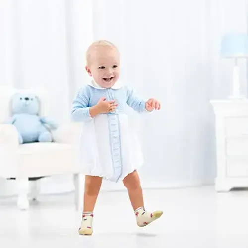 Tphon Non Slip Kids Toddler Socks with Grippers Baby 12 Pairs Anti Skid Socks for Boys Girls 0-7 Year Children - 6