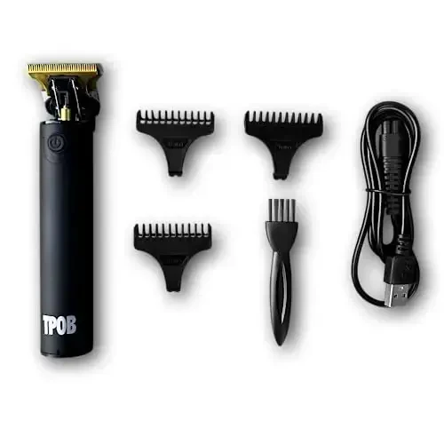 TPOB Ghost Beard Trimmer Hair Clippers for Men, Professional Hair Trimmer Zero Gapped T-Blade Trimmer Cordless Rechargeable Edgers Clippers Electric Beard Trimmer Shaver (Ghost Blackout) - 5