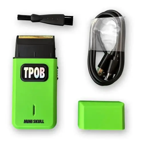 TPOB Mini Skull Single Shaver Compact Design That can fit in Your Pocket with a Turbo Charged Motor, Perfect for Both Professional and at-Home use (Slime) - 3