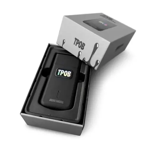 TPOB Mini Skull bitta pichoqli oʻtkazish moslamasi, Turbo zaryadli dvigatelli, choʻntagingizga sigʻadigan oʻlchami, Professional hamda uyda ishlatish uchun (qora) - TPOB (1)