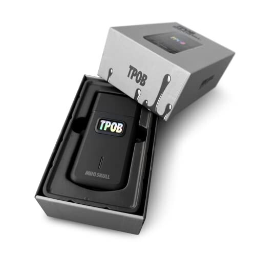 TPOB Mini Skull Single Shaver Compact Design That can fit in Your Pocket with a Turbo Charged Motor, Perfect for Both Professional and at-Home use (Black) - 2