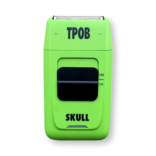 TPOB Skull Foil Shavers with Krunch Blades - Compact Design That can fit in Your Pocket with a Turbo Charged Motor, Perfect for Both Professional and at-Home use (Slime) - 1