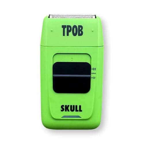 TPOB Skull Foil Shavers with Krunch Blades - Compact Design That can fit in Your Pocket with a Turbo Charged Motor, Perfect for Both Professional and at-Home use (Slime) - 1