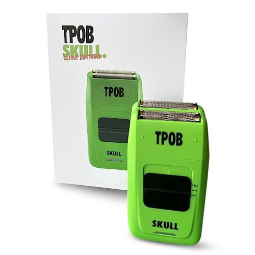 TPOB Skull Foil Shavers with Krunch Blades - Compact Design That can fit in Your Pocket with a Turbo Charged Motor, Perfect for Both Professional and at-Home use (Slime) - 4