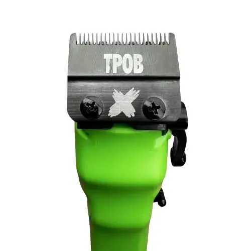 TPOB Slime 2 Barber Hair Clippers for Men 6800 RPM with Matte Green Case and X Fade Blade - 4