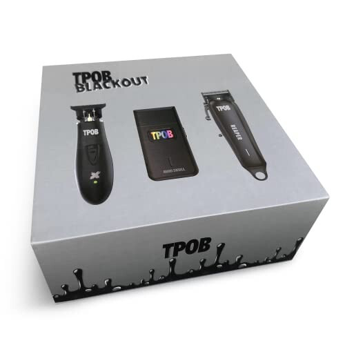 TPOB Slime 2 Black Clipper Trimmer Shaver Set Barber Hair Clippers for Men 6800 RPM with Rubber Case - 3