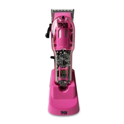 TPOB Slime 2 Candy Edition Barber Hair Clippers for Men 6800 RPM with Matte Pink Case and Taper Blade - 1