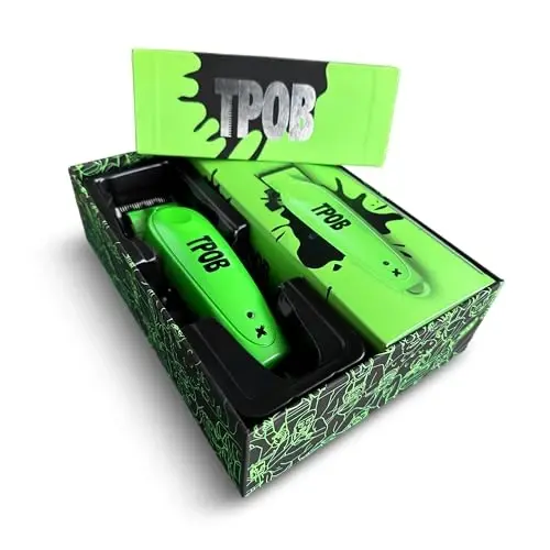 TPOB X Digital Brushless 6800rpm erkaklar uchun metall professional soch kesuvchi mashinalari, XO Combination Fade/Taper Blade simsiz qayta zaryadlanuvchi kesuvchi mashinalari (X Clipper Green) - 2