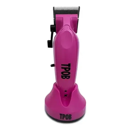 TPOB X Digital Brushless 6800rpm Professional Soch Trimmer Erkaklar uchun Soch Kliperlari, Psycho Zero Gapped T-Blade Trimmer Simsiz Qayta Zaryadlanuvchi Edgers Kliperlari (X Clipper Pushti Stand bilan) - 1