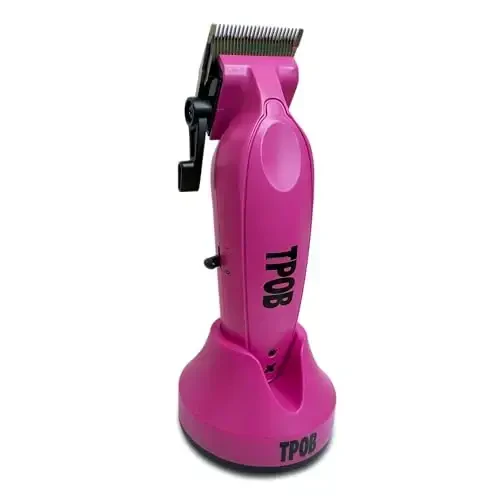 TPOB X Digital Brushless 6800rpm Professional Soch Trimmer Erkaklar uchun Soch Kliperlari, Psycho Zero Gapped T-Blade Trimmer Simsiz Qayta Zaryadlanuvchi Edgers Kliperlari (X Clipper Pushti Stand bilan) - TPOB (1)