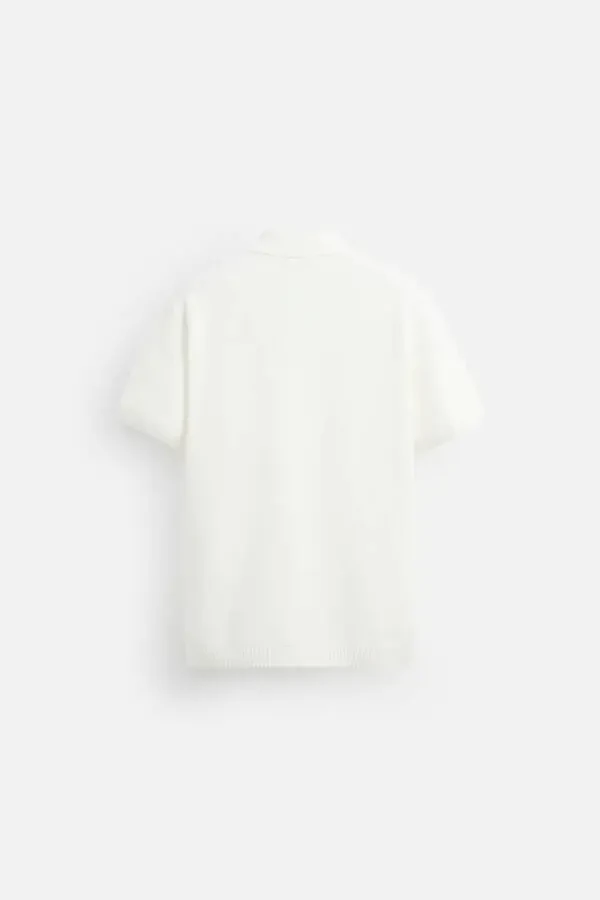 Тўқима трико поло футболка-Экрю - 8