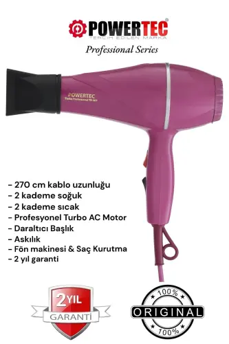 TR-501 Profesyonel Renkli Fön Makinesi - MOR 