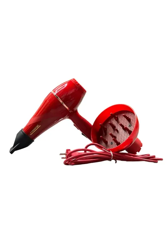 TR-501+Professional Hair Dryer with Colorful Volumizing Diffuser Nozzle Red Color-RED - 2