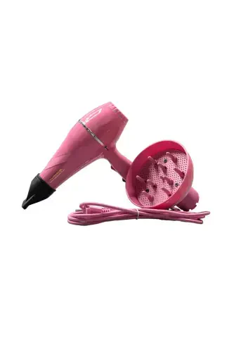 TR-501+Renkli Hacimlendirici Difüzör Başlıklı Profesyonel Saç Kurutma ve Fön Makinesi Pembe Renk-PEMBE - 3