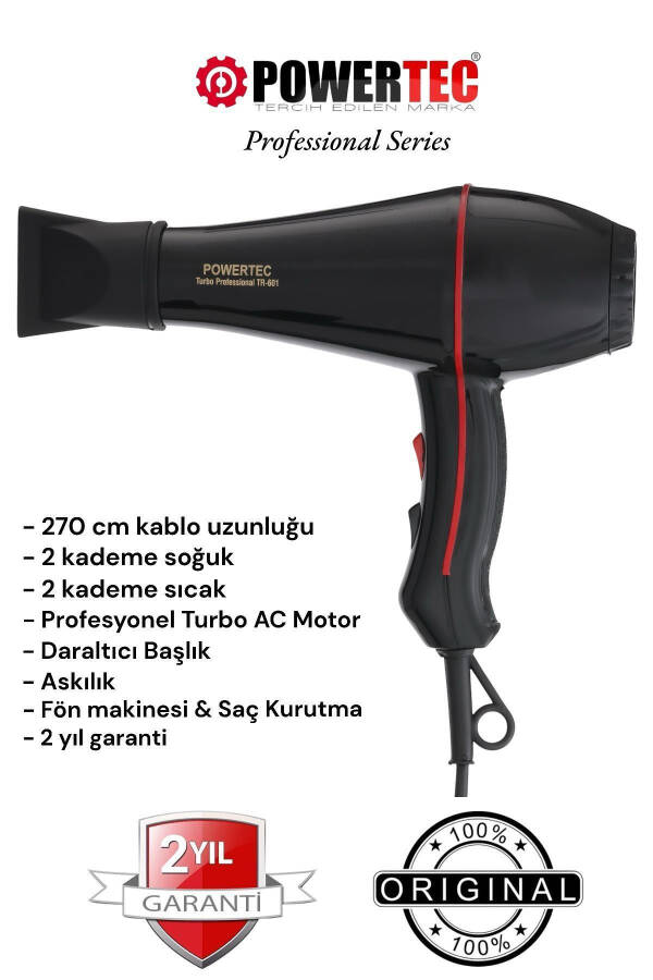 Tr-601 2500w Professional Hair Dryer - 7