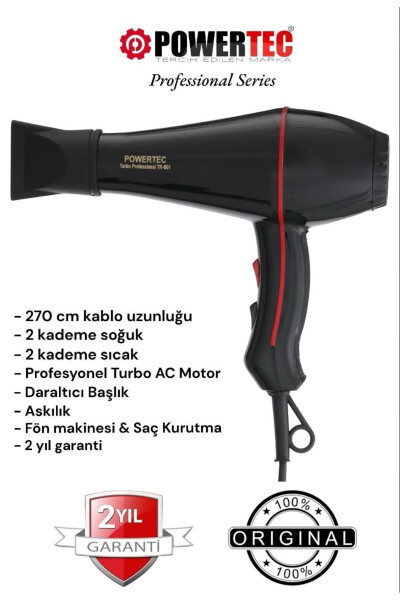 Tr-601 2500w Professional Hair Dryer - 2