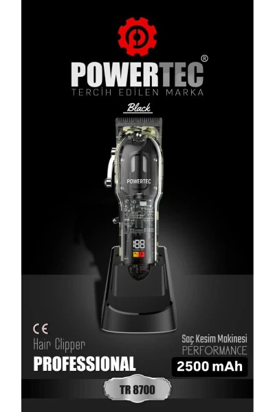 TR-8700 Saç Sakal Tıraş Makinesi (Black) - POWERTEC