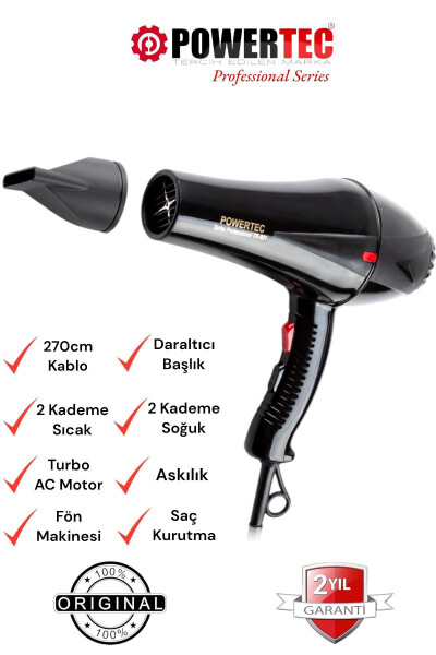 Tr-901 Hair Dryer & Blow Dryer and Vigo Nozzle - 3