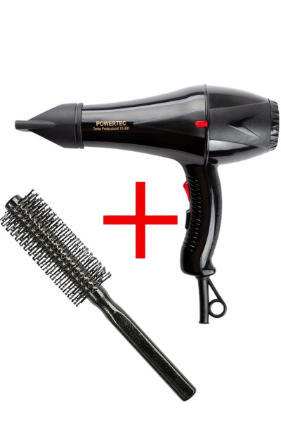 Tr-901 Turbo Professional Hair Dryer + Barber Blow Dryer Brush - 16