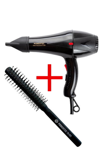 Tr-901 Turbo Professional Hair Dryer + Barber Blow Dryer Brush - 4