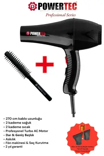 Tr-901 Turbo Professional Soch Quritgich + Sarroflar Uchun Soch Quritgich Cho'tkasi - 3