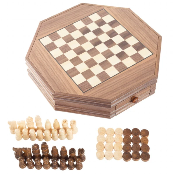 Trademark Games Octagonal Chess and Checkers Set - TRADEMARK GAMES